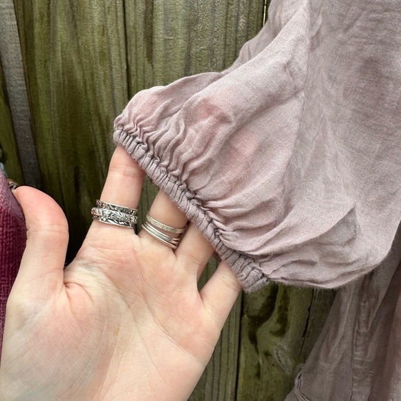 Trinity Anthropologie Muted Dusk Purple Boho Cottagecore Silk Blend Tunic - Picture 4 of 7